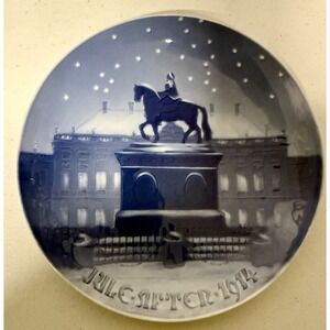 1914 Bing and Grondahl Christmas Plate Jule After RARE!  7" *MINT*